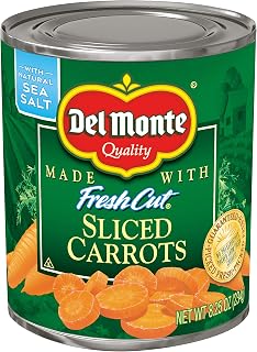 Del Monte Canned Sliced Carrots 8.25 oz (12 Pack) - Premium Flavor, Firm Texture, Nutrient-Rich