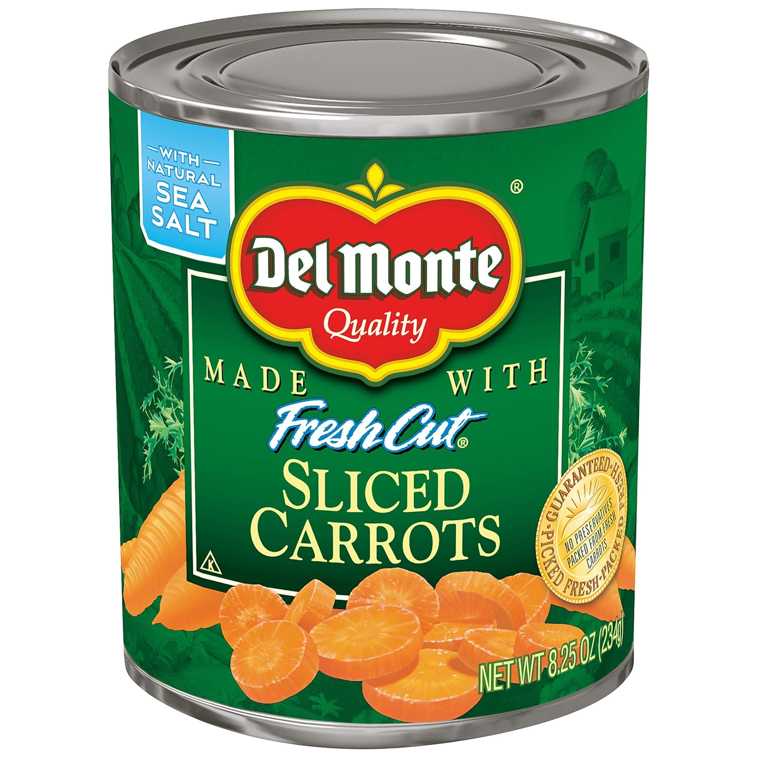 Del Monte Canned Sliced Carrots 8.25 oz (12 Pack) - Premium Flavor, Firm Texture, Nutrient-Rich