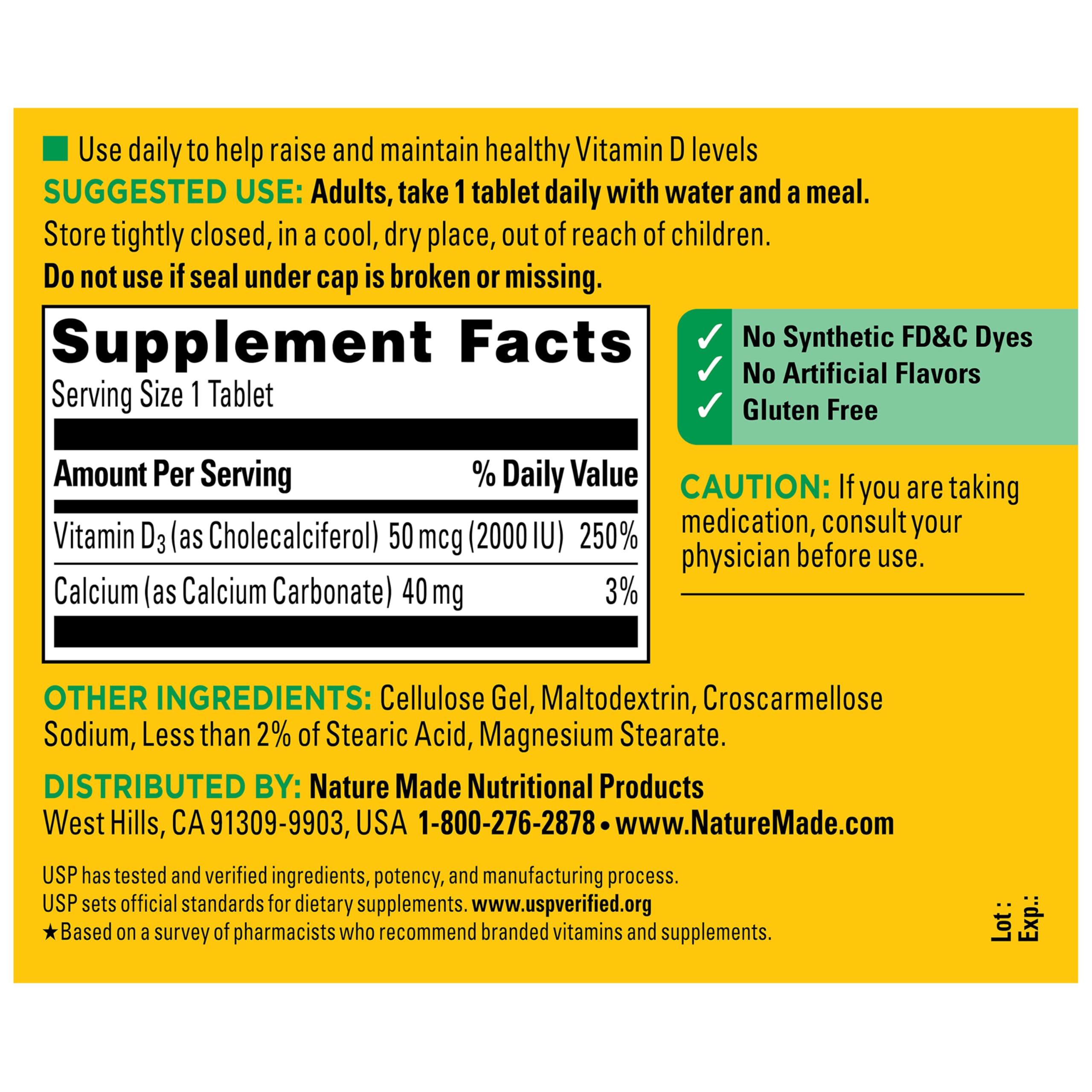 Nature Made Vitamin D3 2000 IU (50 mcg), 220 Vitamin D Tablets — Amazon image 7