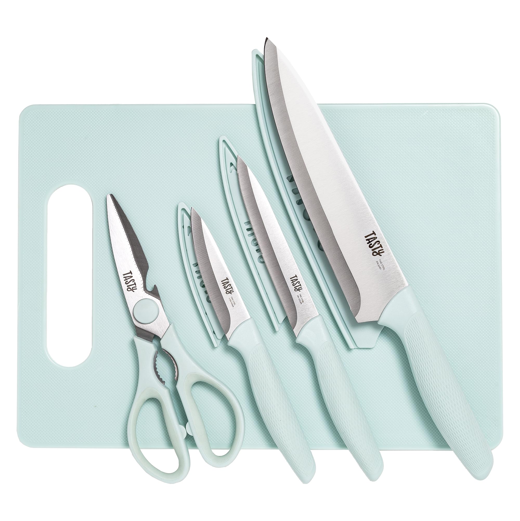 Amazon.com: Tasty 5-Piece Cutlery & Cutting Board Set, High-Carbon
