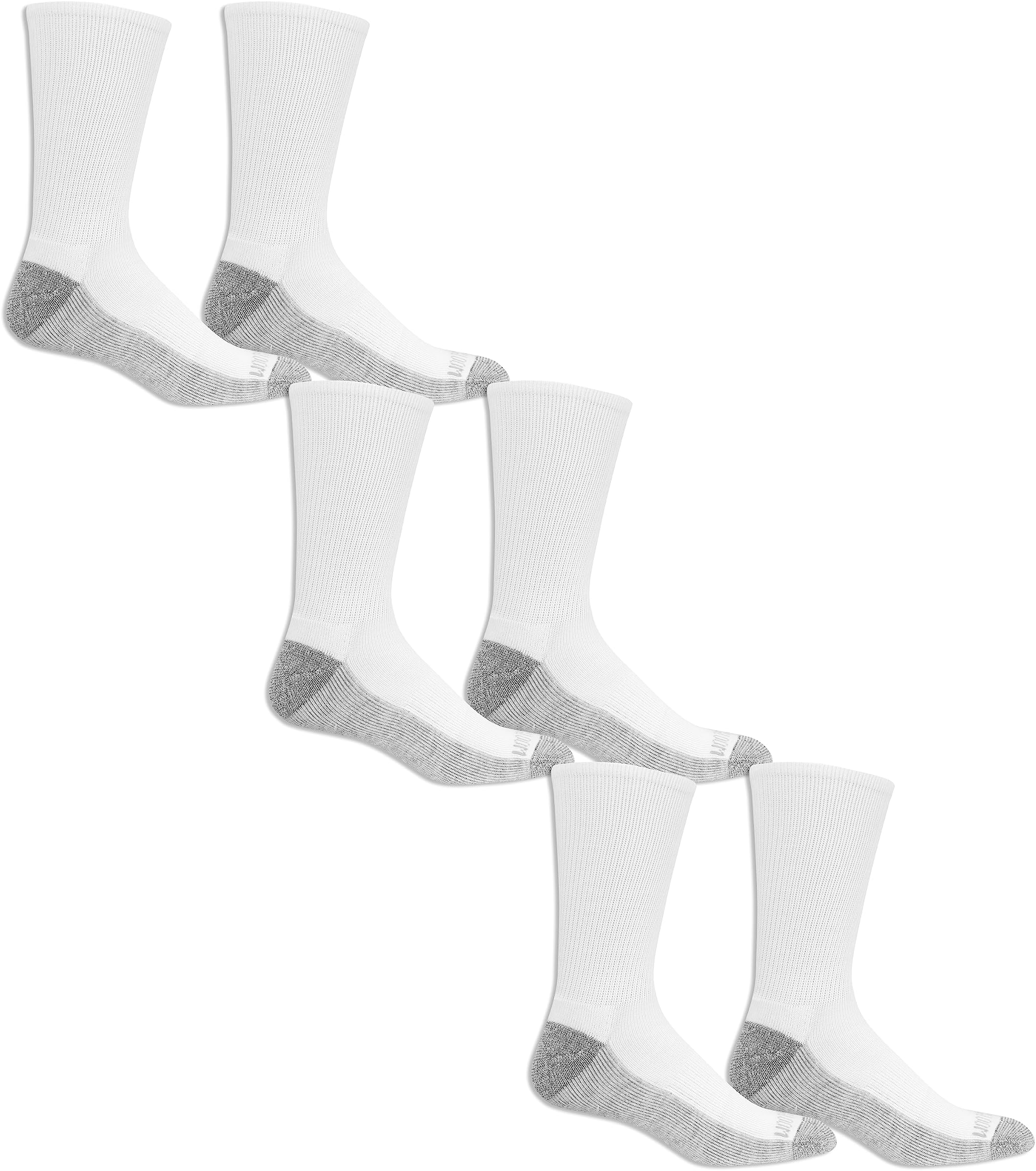 Men's Essential 6 Pair Pack Casual Socks with Cushion and Arch Support