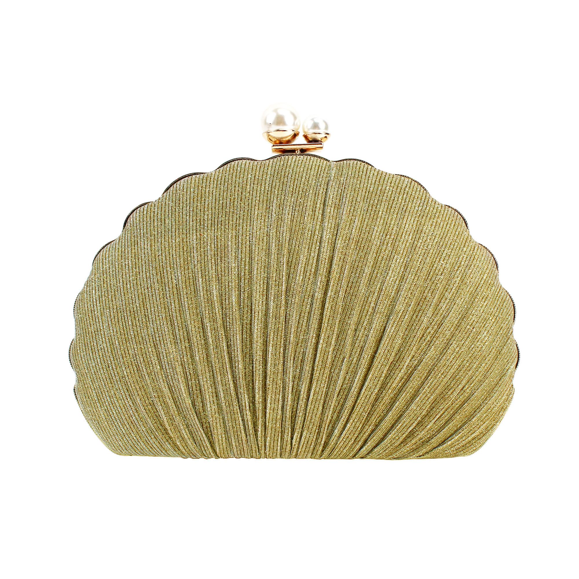 Women Seashell Evening Bag Purse Mermaid Chain Strap Clutch Handbag Shoulder Bag