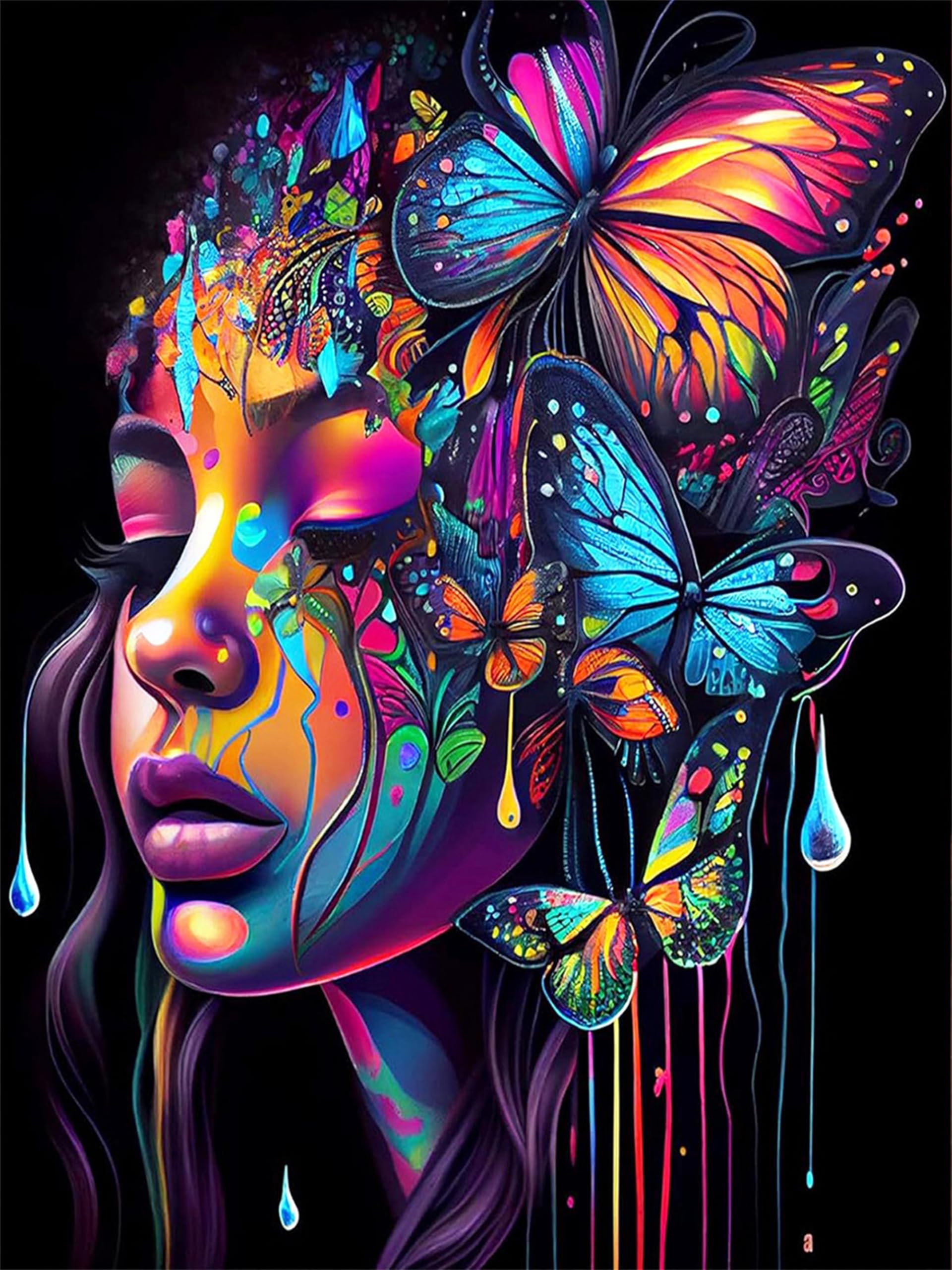 Nianxi Paint by Numbers for Adults,Painting by Number Kits on Canvas,Easy DIY Cheerful Painting for Beginners,Home Wall Decor (Girl)