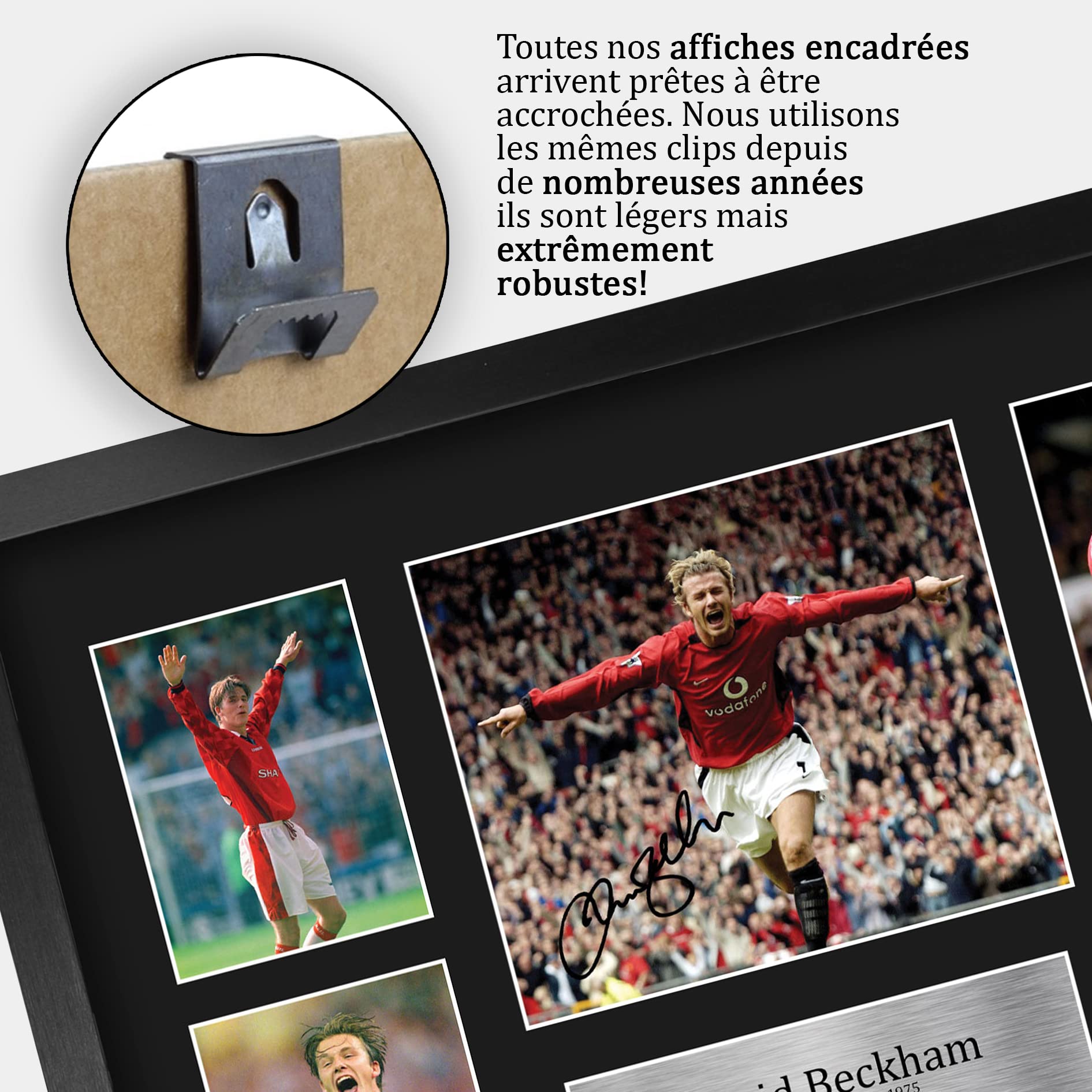 HWC Trading FR A3 David Beckham Cadeaux imprimés photo autographe signée pour les fans de football et les supporters - A3 Encadré