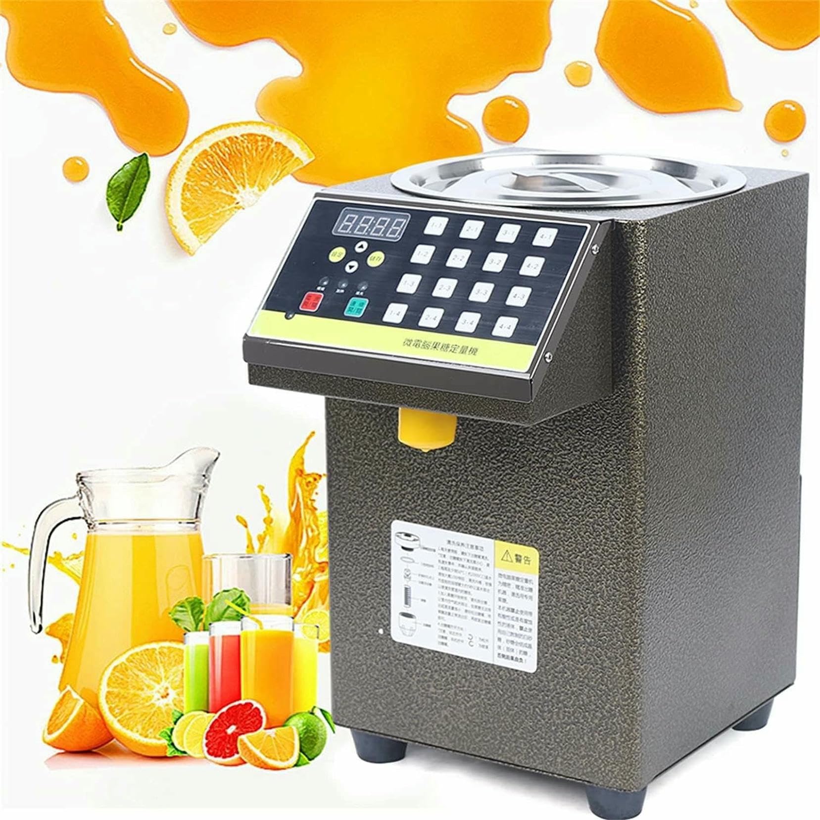 MYUYEE Syrup Dispenser Machine, 8L Automatic Stainless Steel Beverage Dispenser For Fructose Drinks,For Restaurants And Cafes
