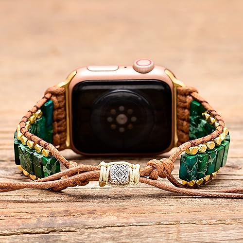 Miniatura 7 de BOKIIWAY Correa de reloj de piedra bohemia hecha a mano compatible con Apple Watch de 1.496in1.575in1.614in1.654in1.732in1.772in-iWatch Series