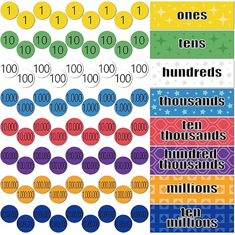 Jexine 208 Pcs Magnet Place Value Disks