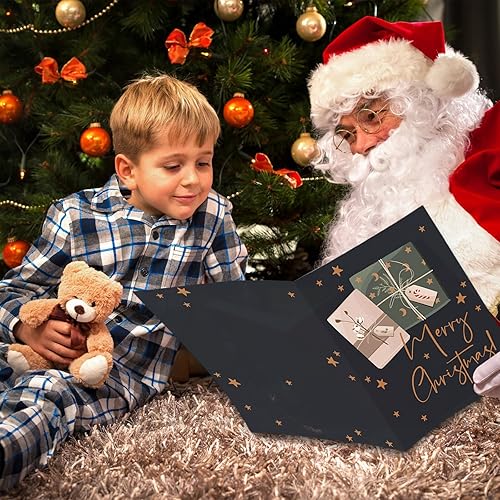 Miniatura 7 de Zhanmai 6 tarjetas de felicitación jumbo de Feliz Navidad de 14 x 20 pulgadas, libro de invitados gigante, tarjeta de regalo de Navidad, tarjeta de