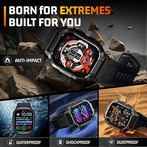 Miniatura 3 de Relojes inteligentes militares para hombres, 2.06 pulgadas AMOLED (respuestahacer llamadas), IP68 Fitness Activity Step Tracker con monitor de