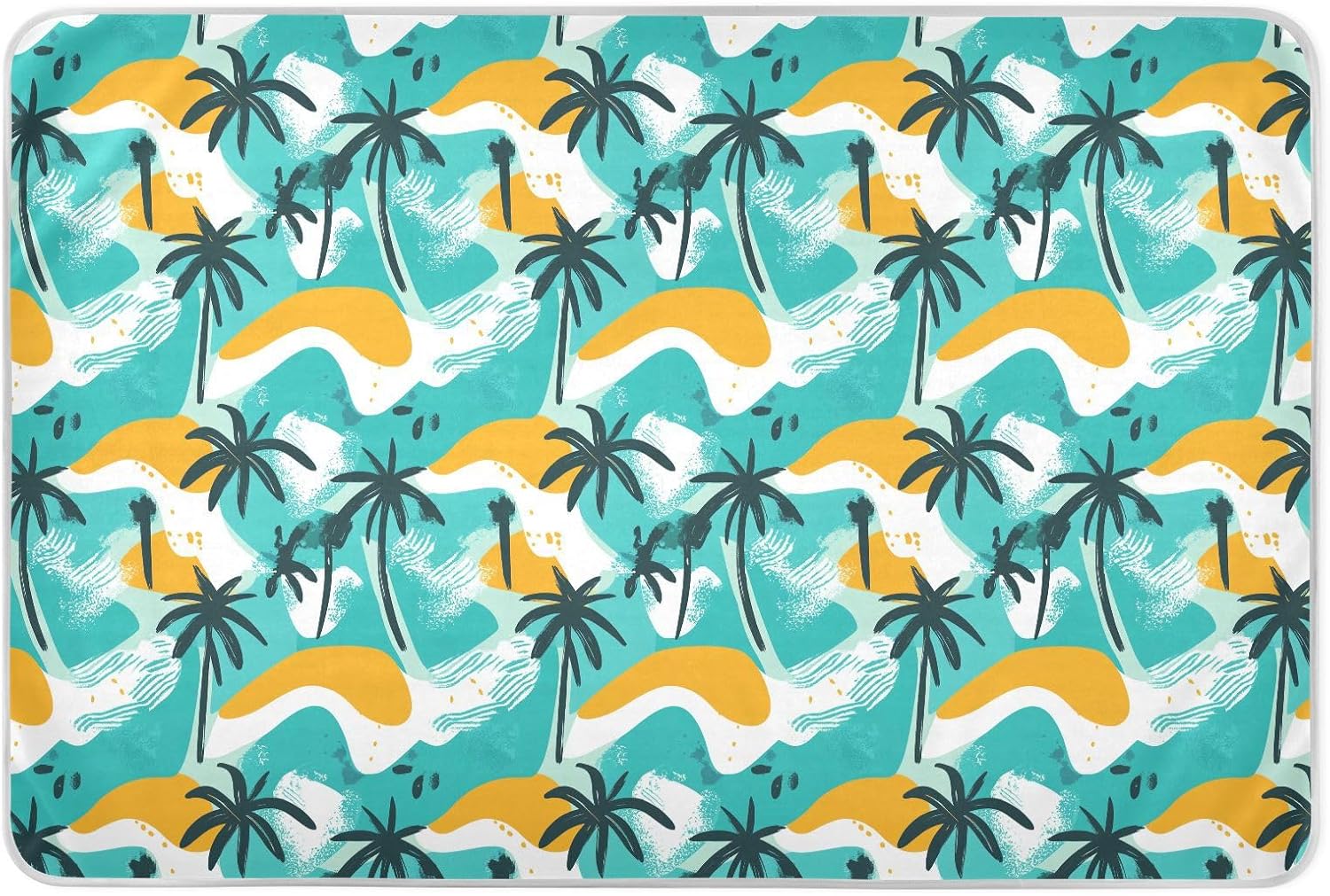 Palm Trees Green Summer Extra Large Resuable Diaper Mats Waterproof Washable Underpads Wetting Cover Leakproof Quick Drying Bed Liners for Kids Adults Pets , 52" L x 34" W