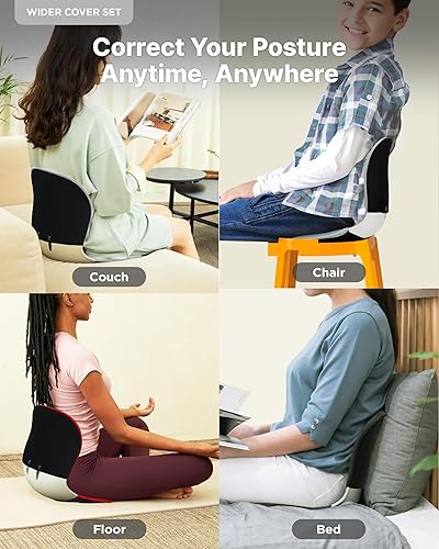 Miniatura 6 de curble Juego de fundas más anchas (estándar anchas), silla de apoyo para la espalda baja con funda desmontable, corrector de postura de apoyo