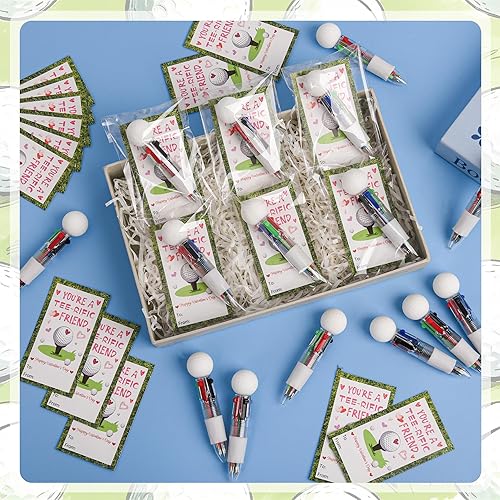 Miniatura 6 de LiYiQ 24 juegos de bolígrafos 4 en 1 para el día de San Valentín con tarjetas positivas, regalos de intercambio de tarjetas positivas, regalos de