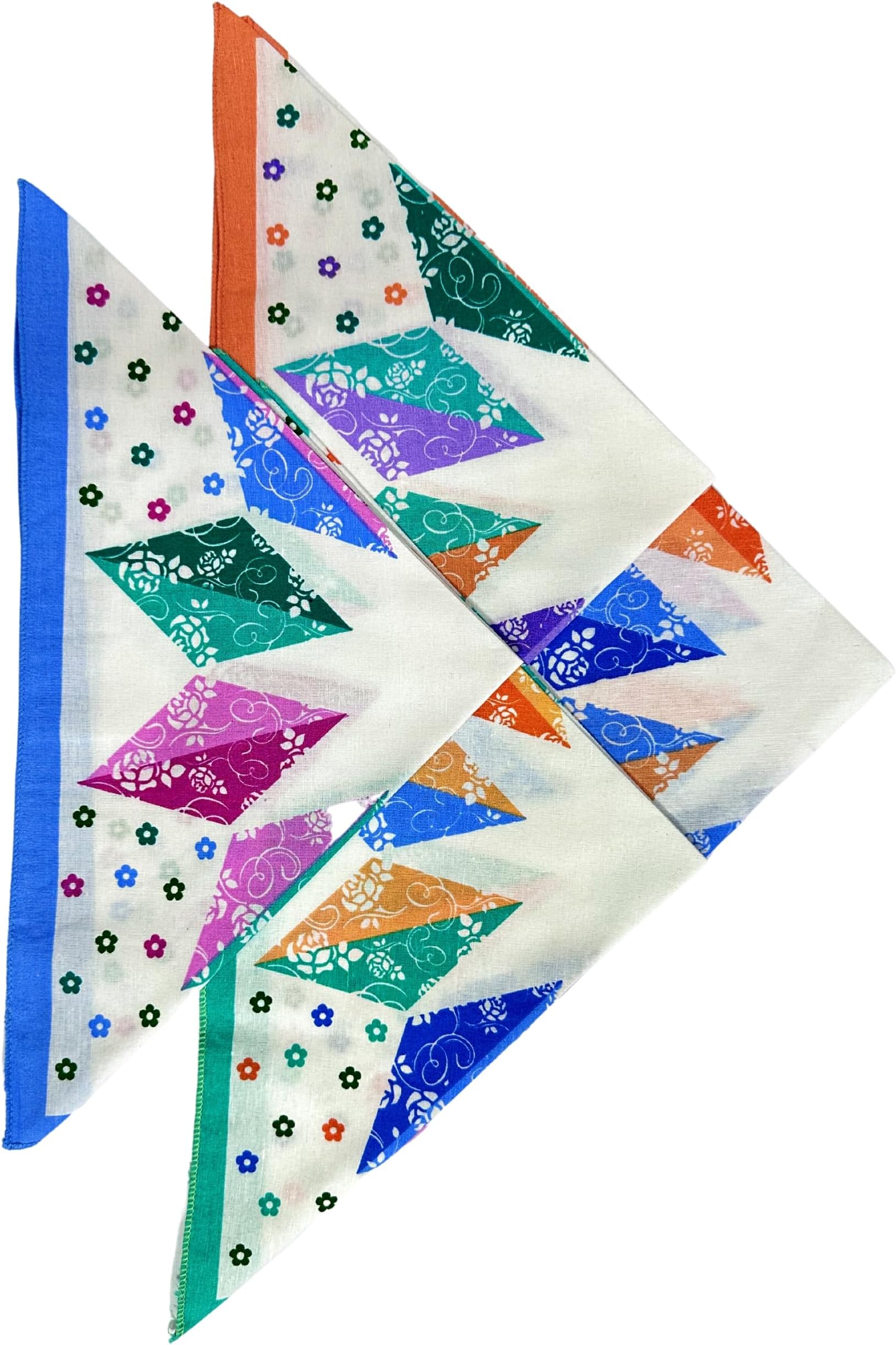 Premium Cotton Handkerchiefs - 13 * 13 Colorful Prints for Women/Girls, Designs Will Vary as per Availability