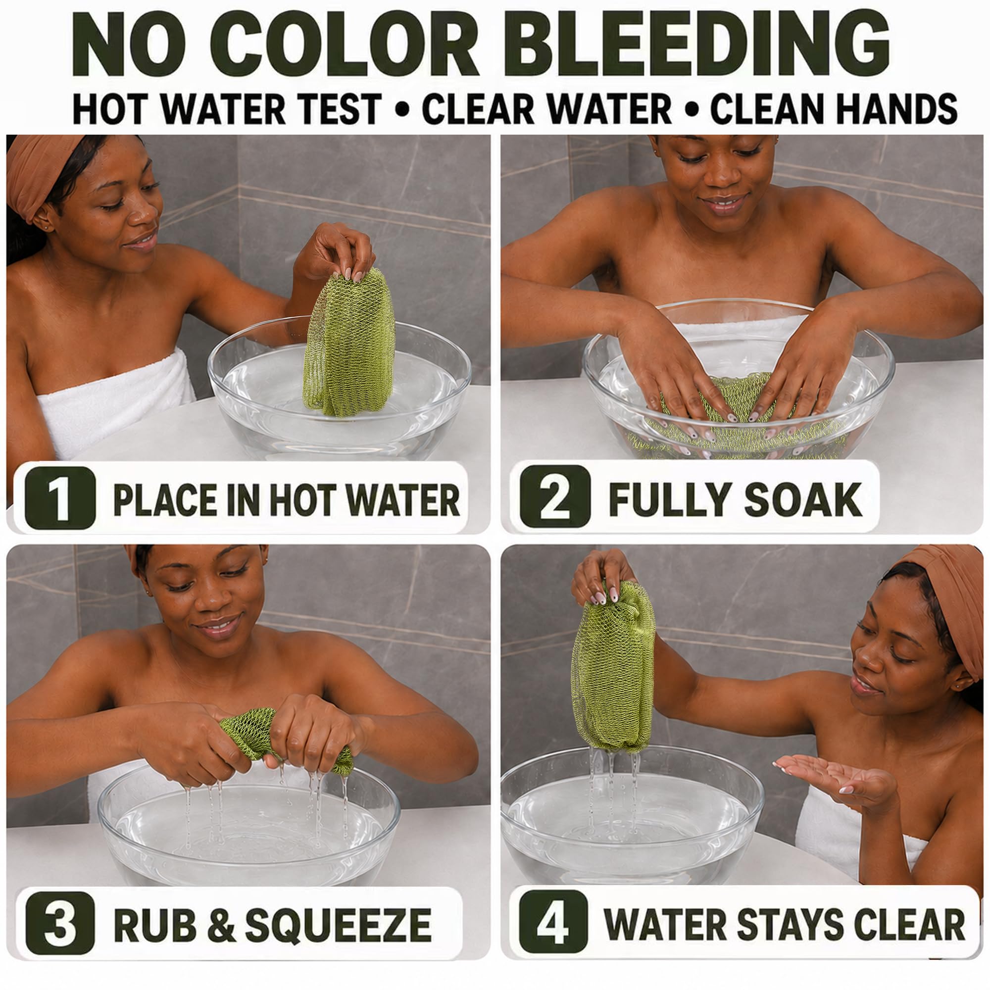 African Net Sponge - Exfoliating Body Scrubber (2 Pack) -6