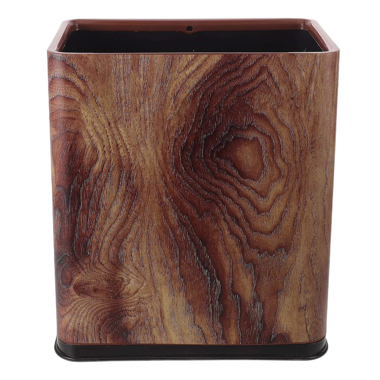 Toddmomy Cubo de Basura Delgado Diseño Vintage y Textura de Madera, Plástico Resistente, Forma Estrecha Adecuado para Baño y Hogar, Ahorro de Espacio y Durabilidad