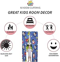 Vista 3 de Franco - Juego de cortinas para la habitación de los niños, 82 x 84 pulgadas, Ryan's World