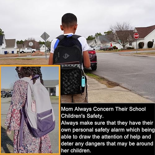 Miniatura 4 de Llavero con luz estroboscópica de sirena de 130 dB. Alarma de seguridad personal de sonido fuerte con mosquetón. Alertas de emergencia SOS para