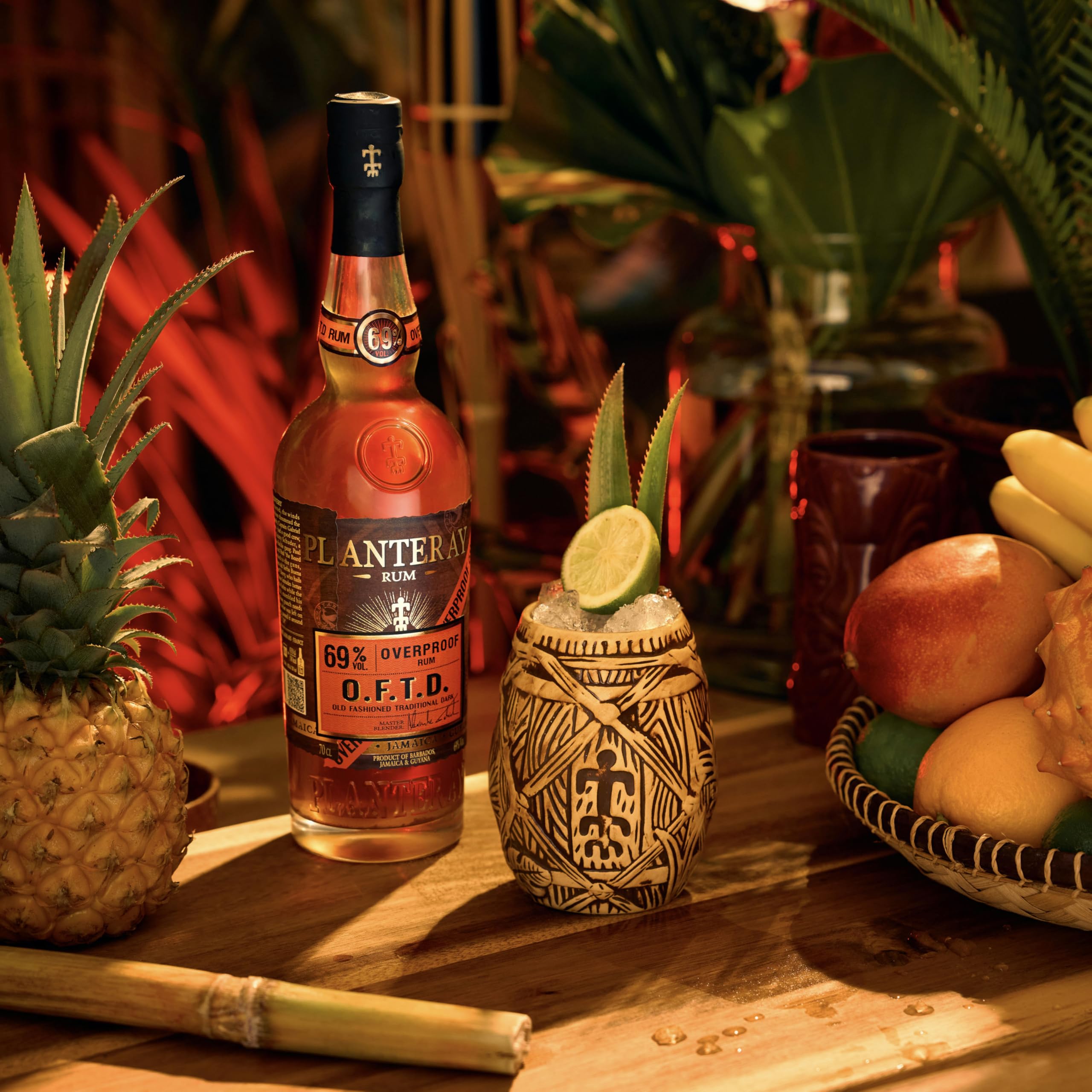 PLANTERAY RUM - (Ex Plantation) - Old Fashioned Traditional Dark - Rhum Ambré Overproof - Origine : Caraïbes - Notes de Café, Vanille & Caramel - 69 % Alcool - 70 cl