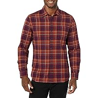 Amazon Essentials Camicia In Flanella Scozzese Con Bottoni A Maniche Lunghe Sagomata Uomo