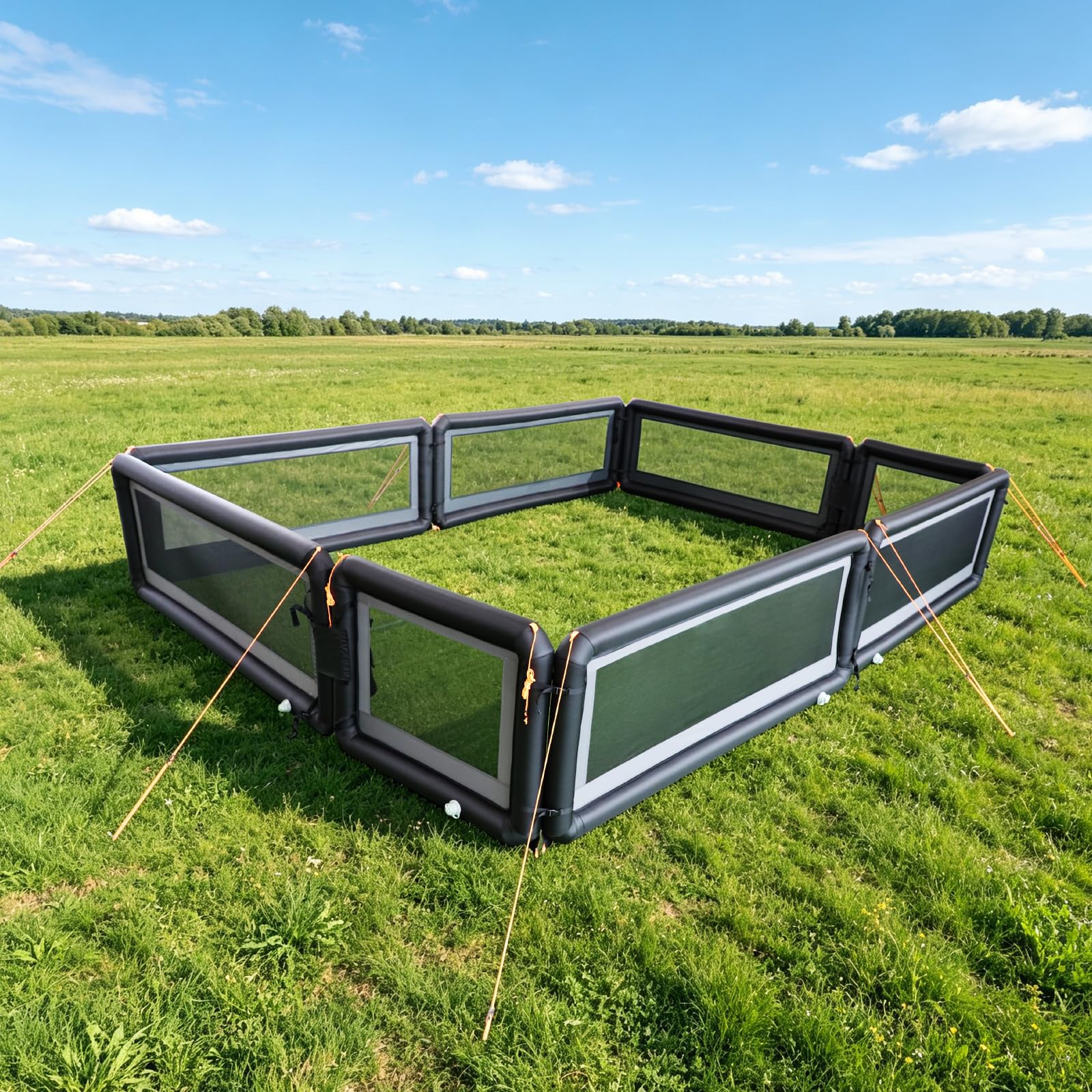 Aufblasbarer Modulzaun für Haustiere und Wohnmobile - Stabil und Flexibel (400x300cm (Freestanding No Caravan Needed))
