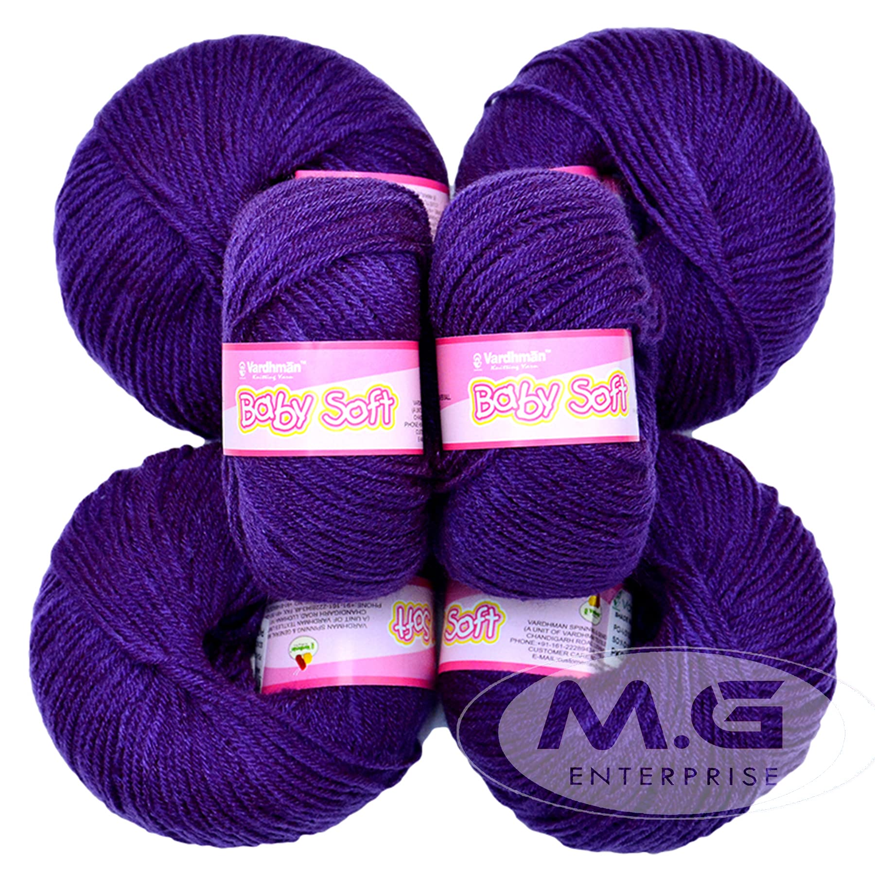 Vard hman 100% Acrylic Wool Falsa 6 Pc Baby Wool 4 ply Wool Ball Hand Knitting Wool/Art Craft Soft Fingering Crochet Hook Yarn-IA Art-GB