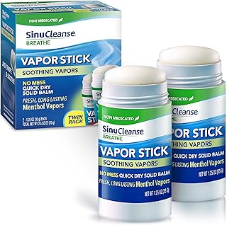 Vapor Stick, 1.25 Oz Solid Balm, Non-Medicated, Soothing Vapors, No Mess, Quick Dry, Moisturizing Formula, Made in USA, Pack of 2