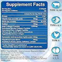 Vista 2 de Multi Collagen Peptides for Women & Men, Hydrolyzed Collagen Peptides-Type I, II, III, V, X - with Hyaluronic Acid,Vitamin C,Biotin,Supports Skin