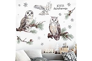 Winter Welcome Owl Window Clings for Festive Holiday Ambiance