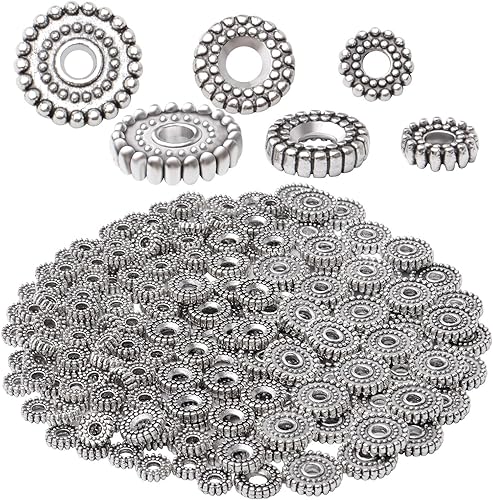 200 cuentas espaciadoras de aleación de plata antigua, espaciador de joyas, espaciador de cuentas para manualidades, pulseras, collares, aretes,