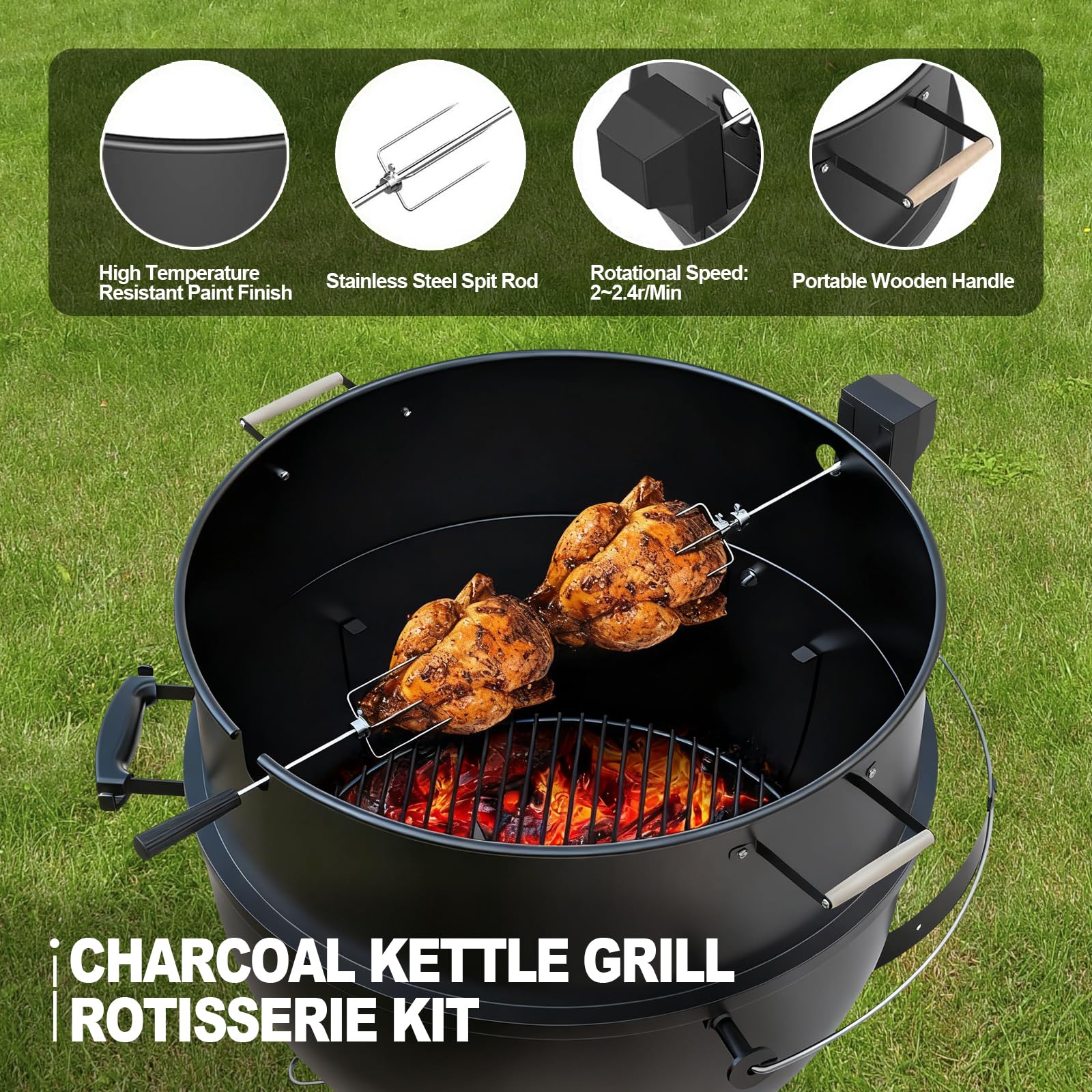 Amazon.co.jp: Rotisserie グリルキット プレミアムチキンロティサリー