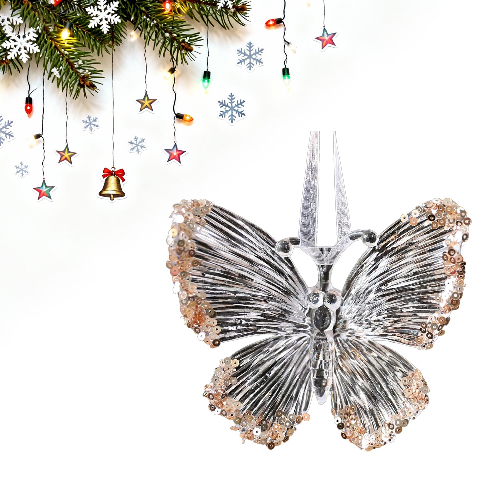 KAQNTUD Reusable Transparent Acrylic Snowflakes Ornament with Design for Holiday Decoration Sustainable Festive Acrylic Hanging Decoration