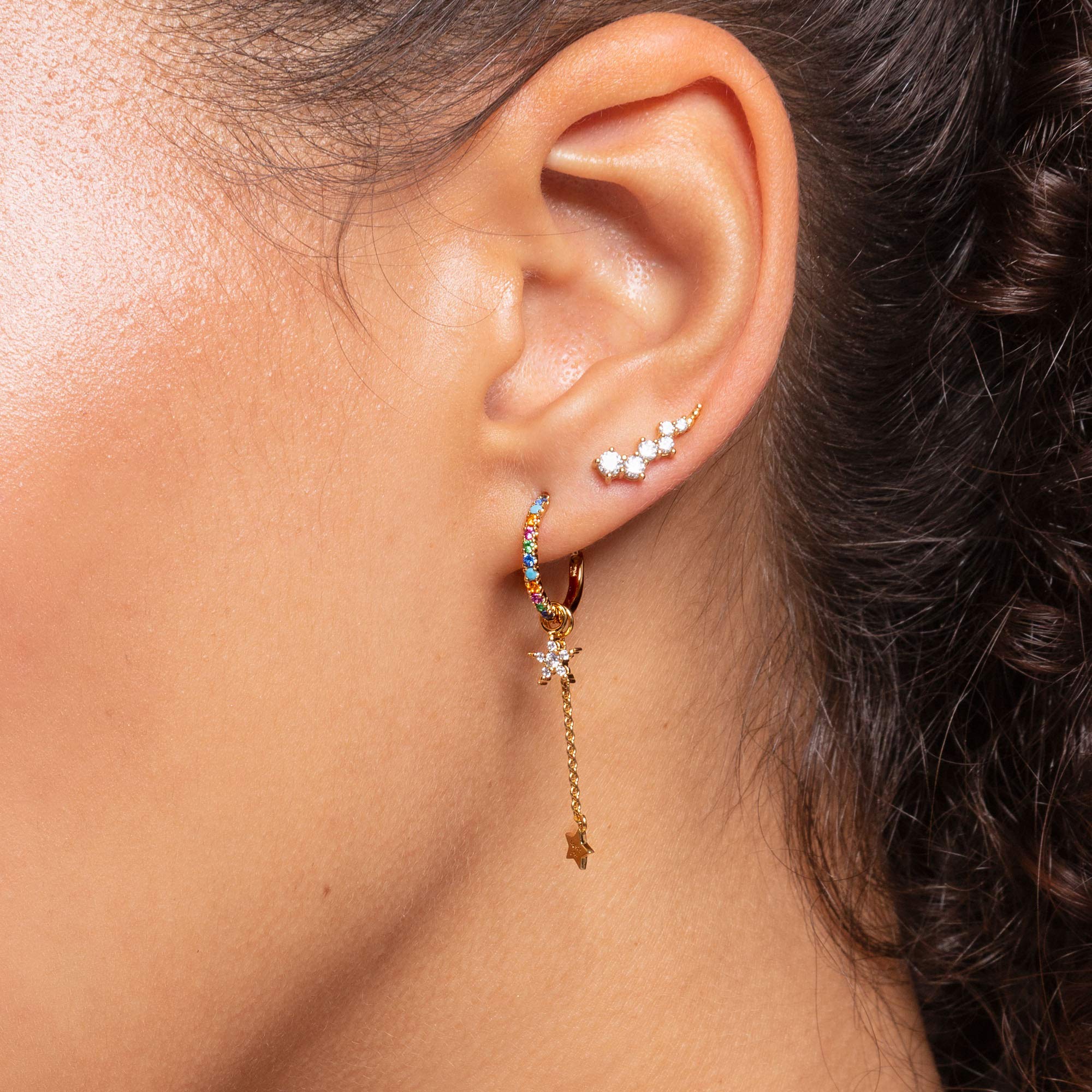 Thomas Sabo Ohrringe Ear climber weiße Steine 925 Sterling Silber H2157