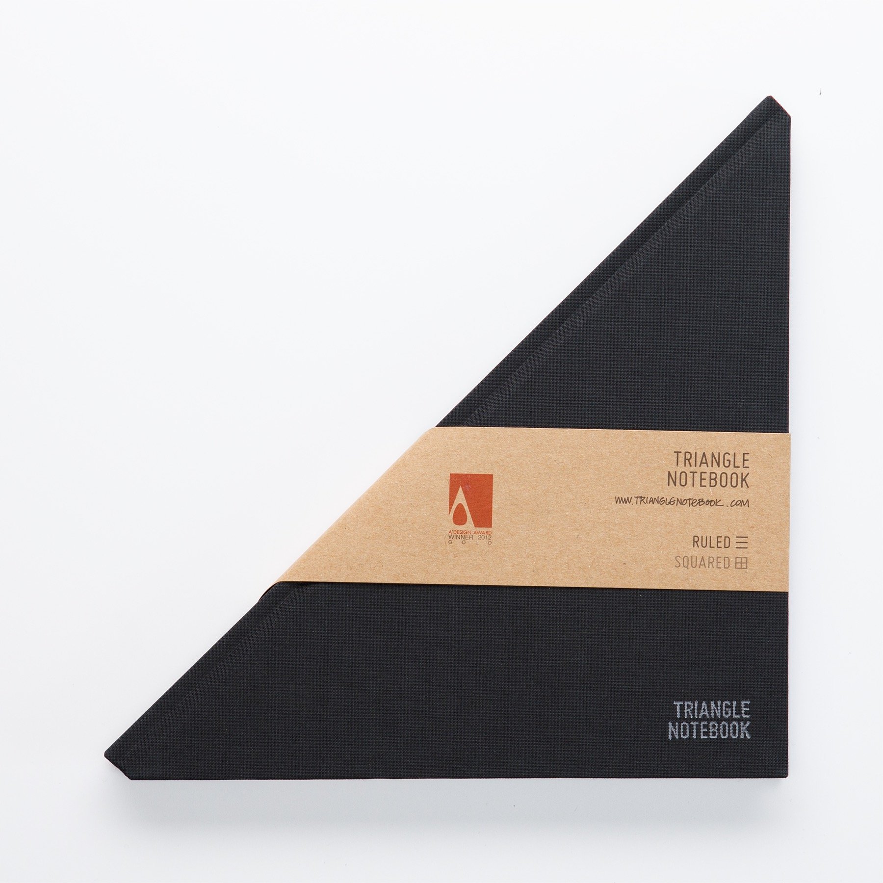 Triangle Notebook - Einzigartiges Design – Dreieckiges Notizbuch mit Stoffeinband (schwarz)