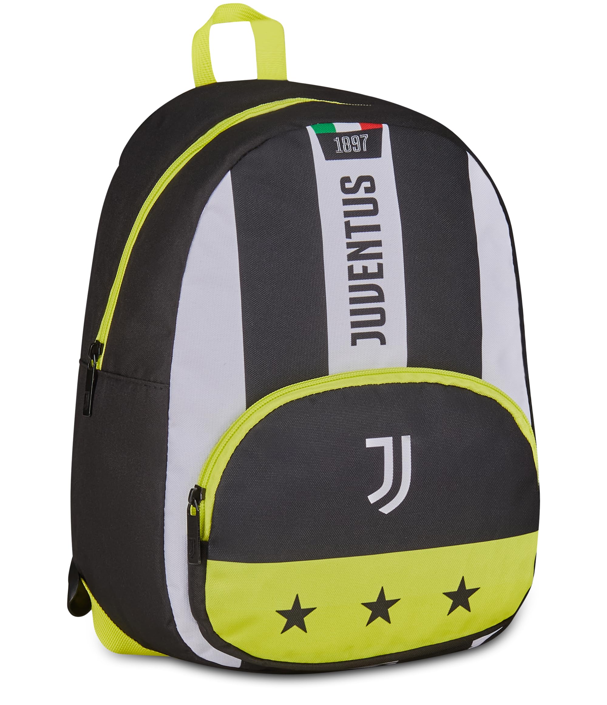 Seven Zaino Small Juventus, Bianco Nero, Zaino Mono Scomparto con Tasca per Borraccia e Tasca Frontale, Capienza 14 Litri, per Bambino, Asilo