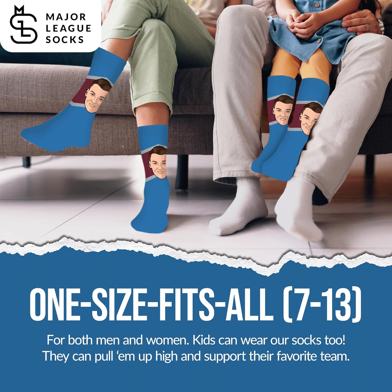 Major League Socks Collectible NHL Colorado - Featuring Players – Hockey Fan Holiday Gift Unisex, One Size (7-13)