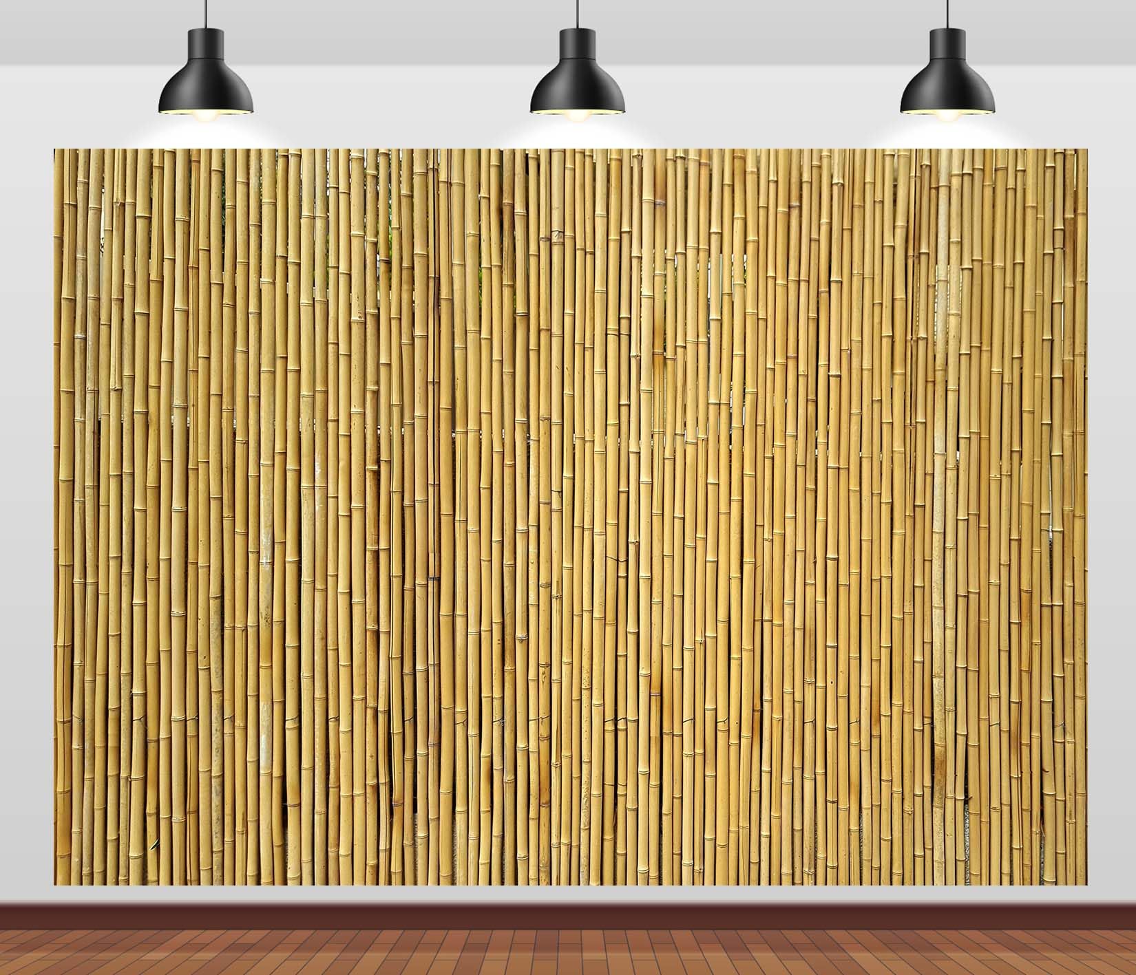 CORFOTO 10x8ft Bamboo Mat Background Hawaiian Beach Backdrop Bamboo Reeds Aloha Luau Tiki Bar Decor Photography Background Bamboo Fence Backdrop Photo