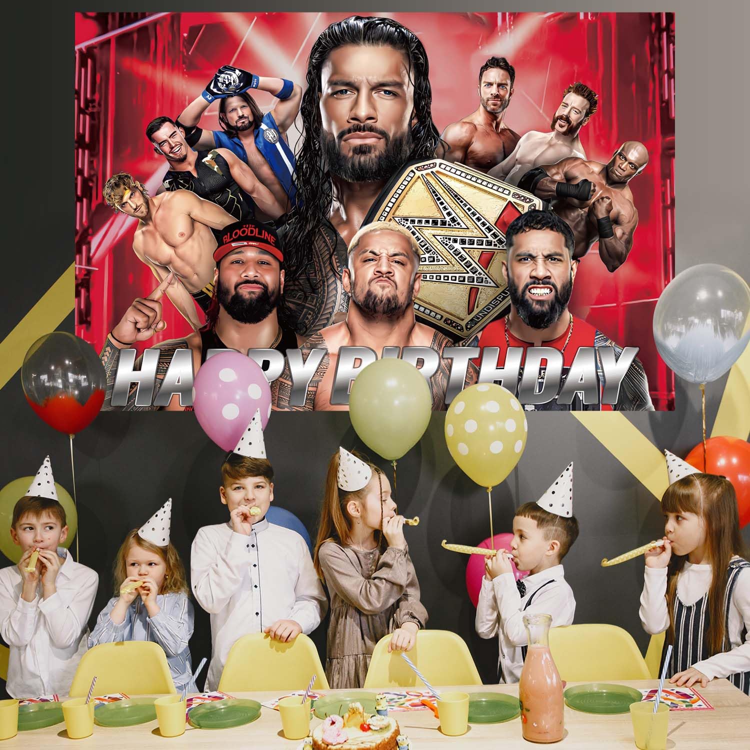 5x3 Foot Wrestling Theme Backdrop - Vinyl Wall Decor For Birthday Parties & Events