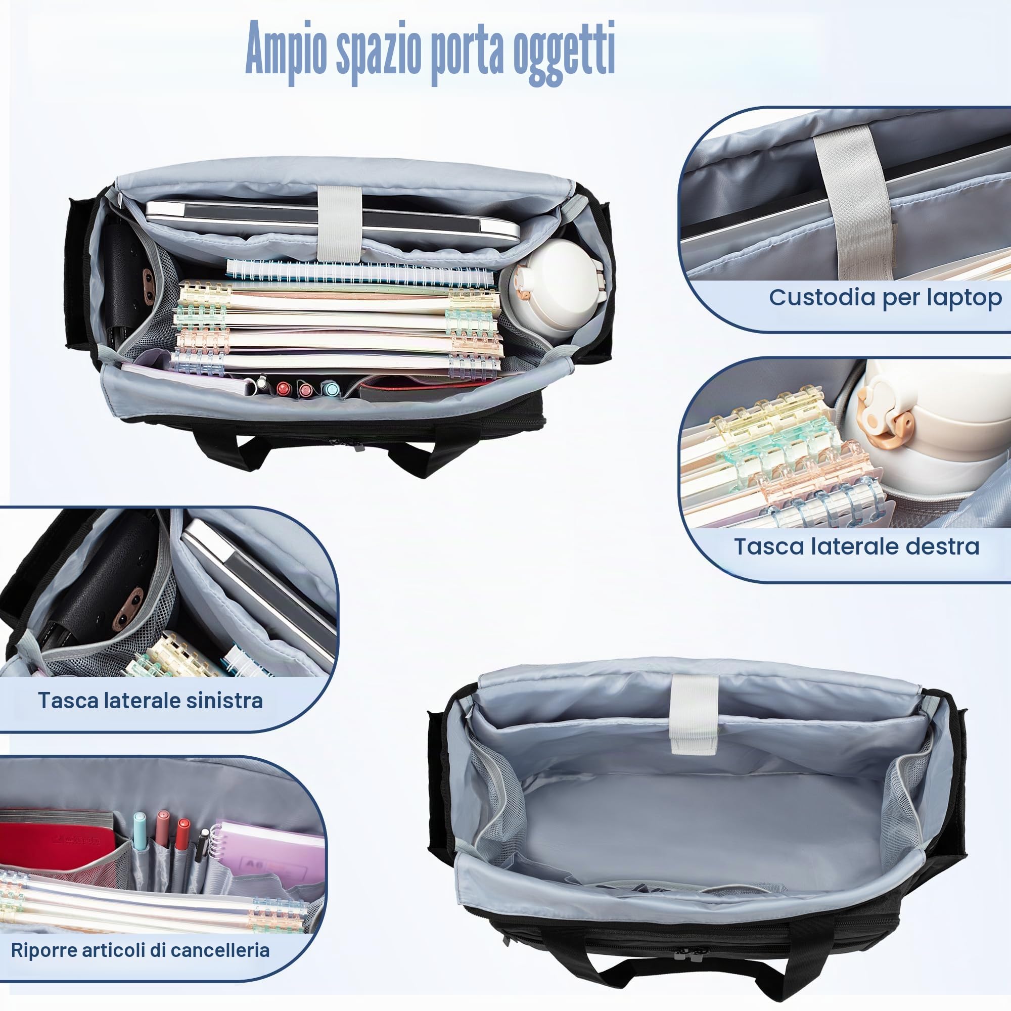 Trunab Borsa Tote per Laptop per Insegnanti con Tasca Espandibile per Cartelle Portadocumenti, Borsa Tote per Infermieri per Donne, Valigetta per Laptop da Ufficio