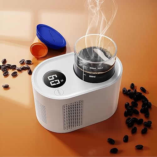 Calentador de taza de café para escritorio, retención automática de calor con taza de vidrio de 10.1 fl oz, calentador inteligente de biberones 3 en