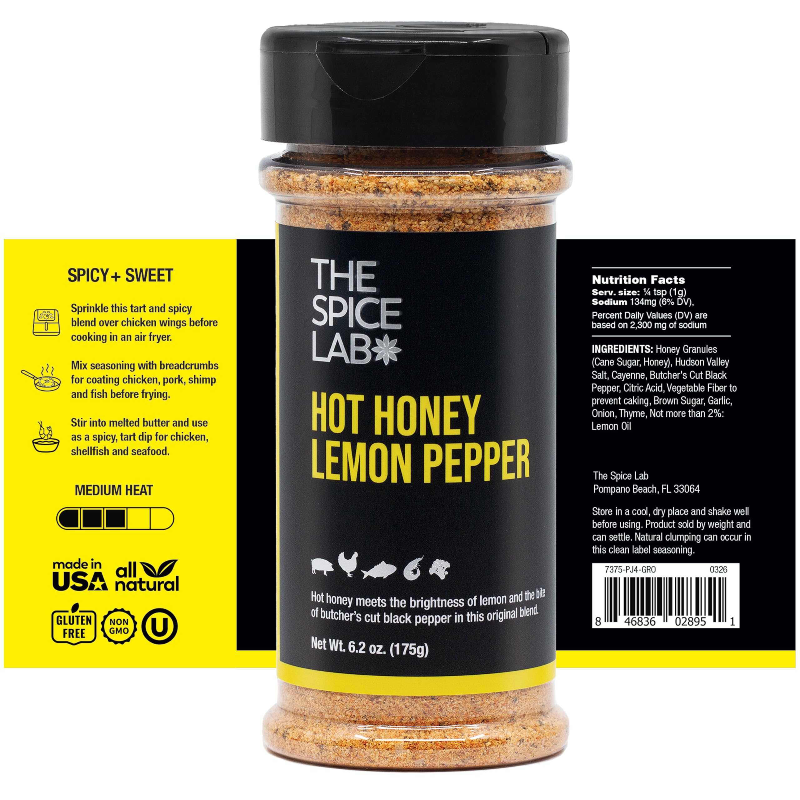 Amazon.com : The Spice Lab Hot Honey Lemon Pepper Blend, 6.2 oz
