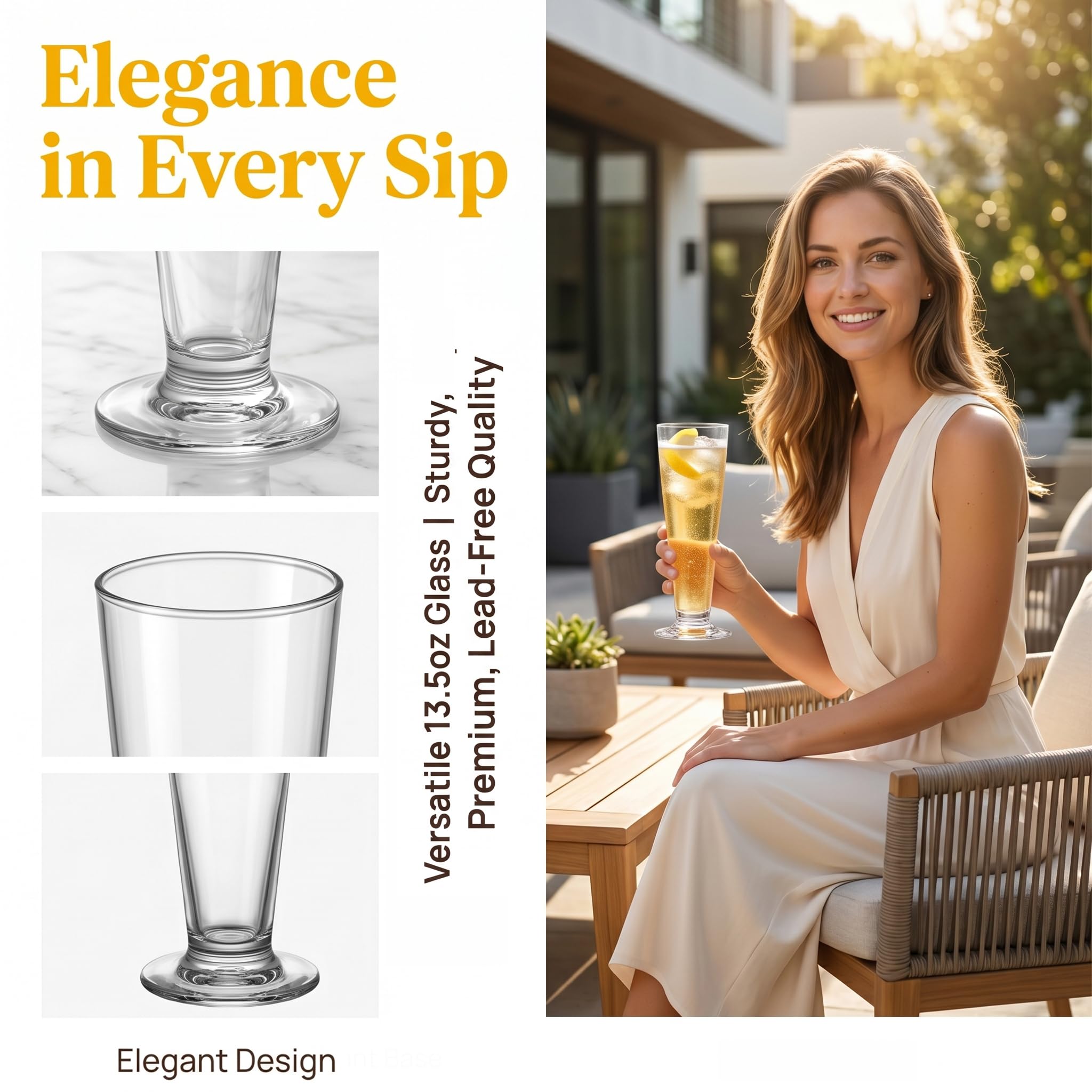 32 ounce drinking glasses Scandinovia - 32 oz Drinking Glasses Tumbler (Set of 6) - BPA Free &  Shatterproof Tritan Plastic Cups main image 0