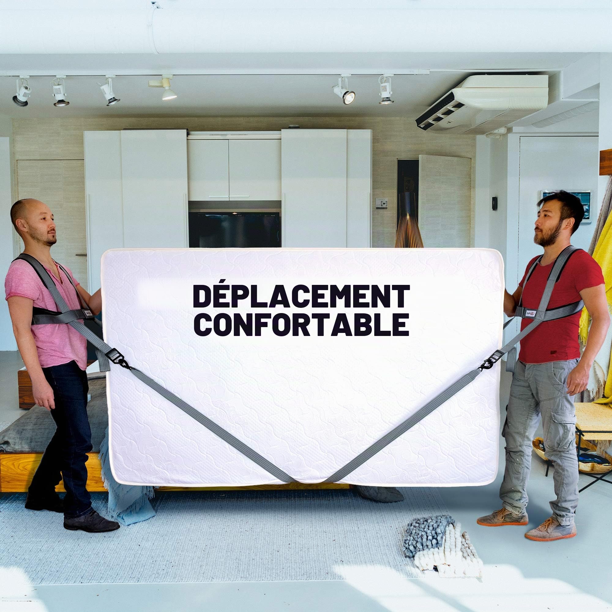 Outil de déménagement Professionnel – Bandoulière – Outils de déménagement de Meubles – Système de Levage et de déplacement – Mains Libres – Déplacement Facile et sûr