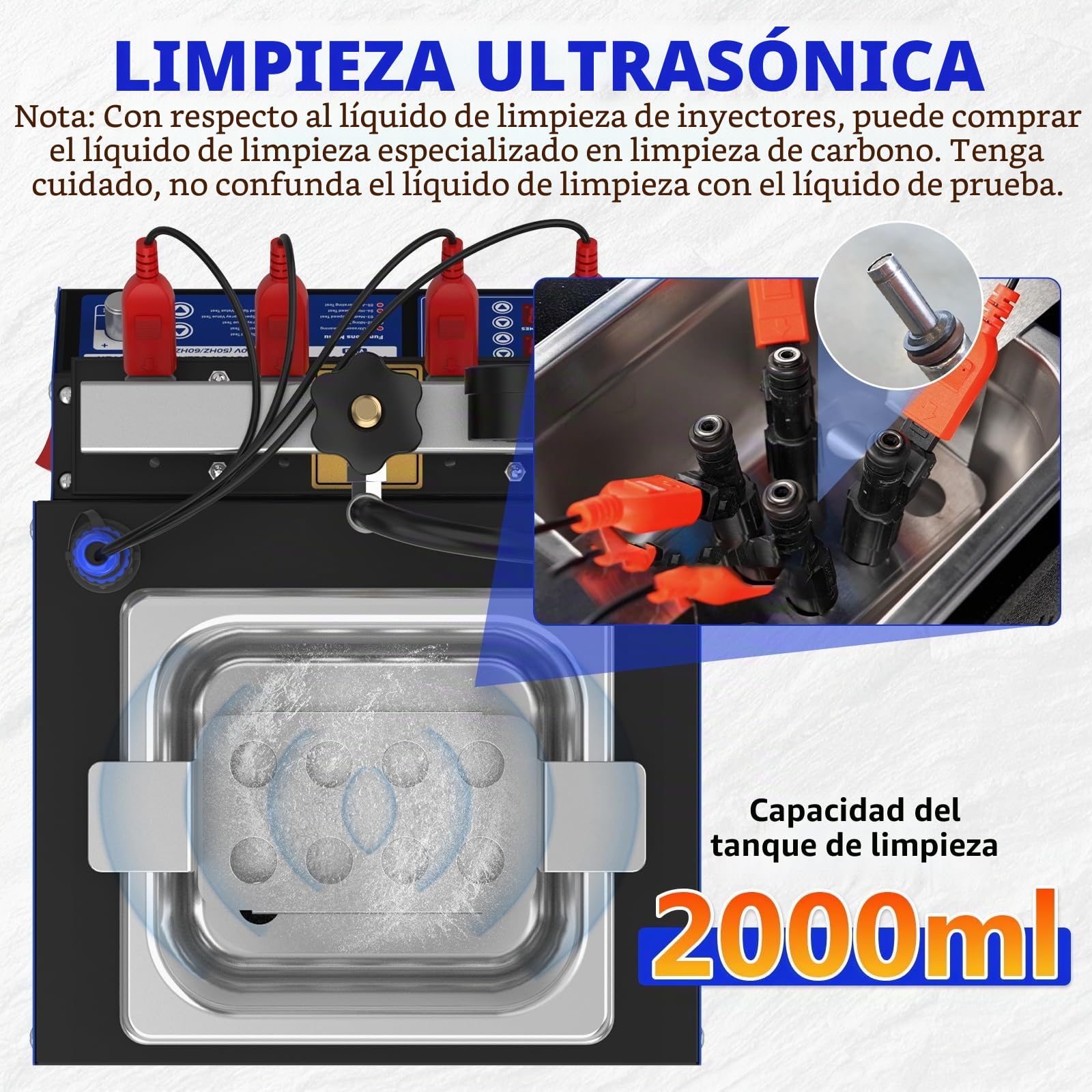 MR CARTOOL V308 - Limpiador de inyectores de 4 cilindros, 220 V, sistema de combustible ultrasónico, limpiador para vehículos diésel y gasolina y motocicletas