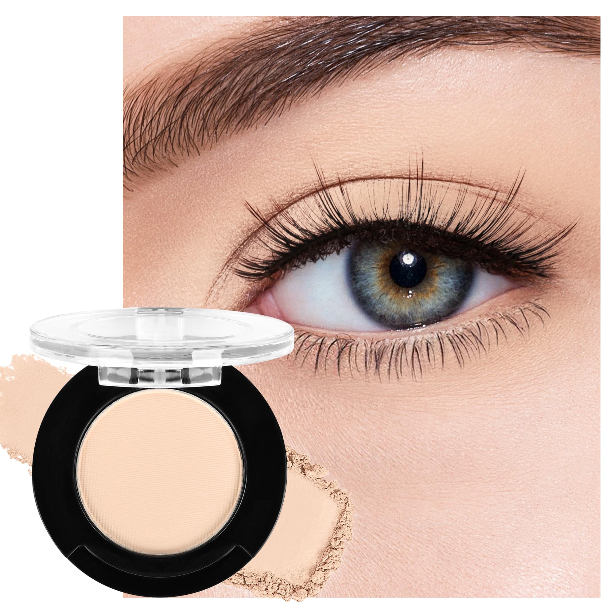 Beige Matte Single Eye Shadow for Mature Skin，High Pigment Eyeshadow Palette Powder，Natural Everyday Makeup for Green Eyes，Buildable &Blendable，All Day Wear，Travel-Friendly，Talc-Free，11# Color:C11#Matte-Beige| | Size: 1 Count (Pack of 1)