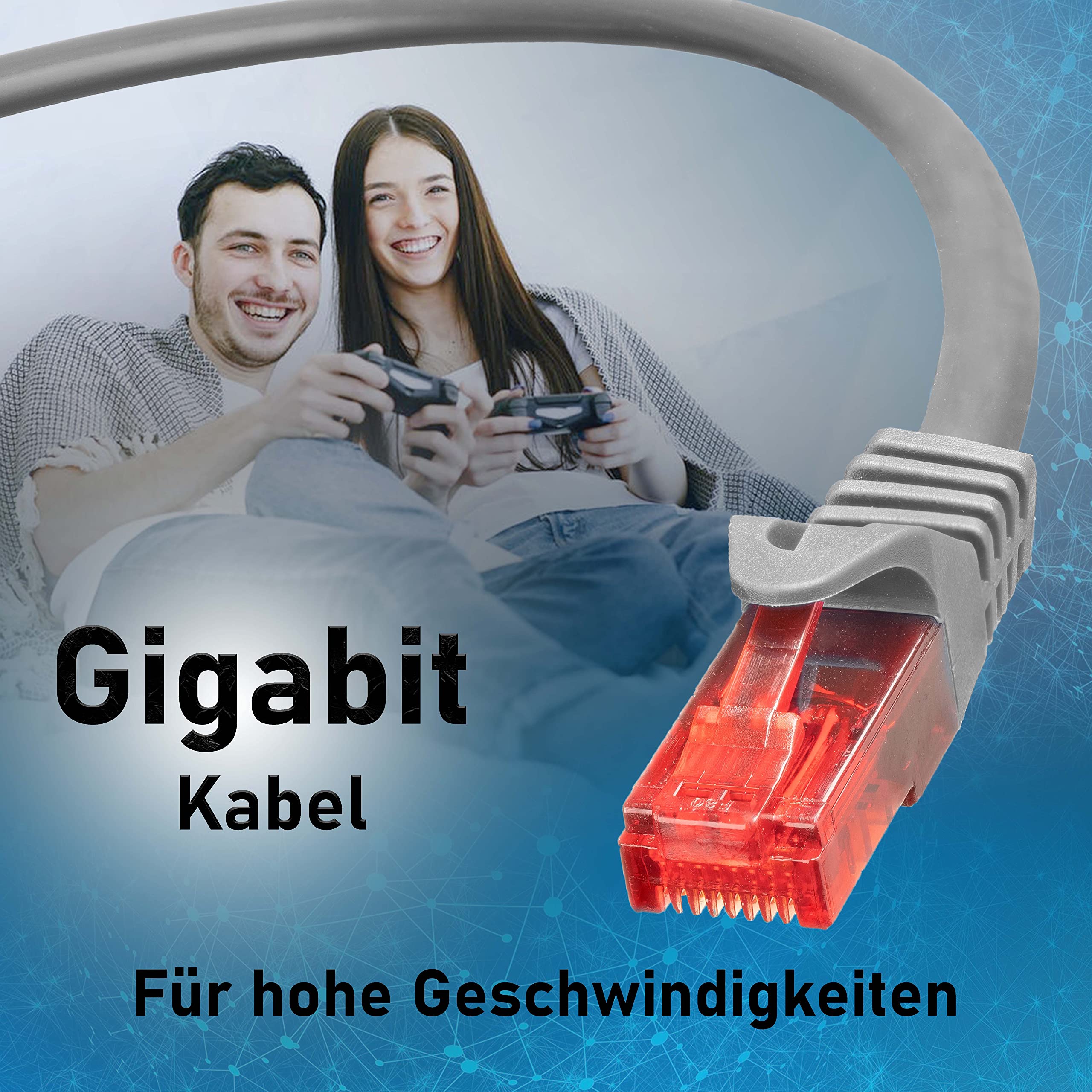 BIGtec 3 m Gigabit Ethernet LAN kabel sieciowy szary