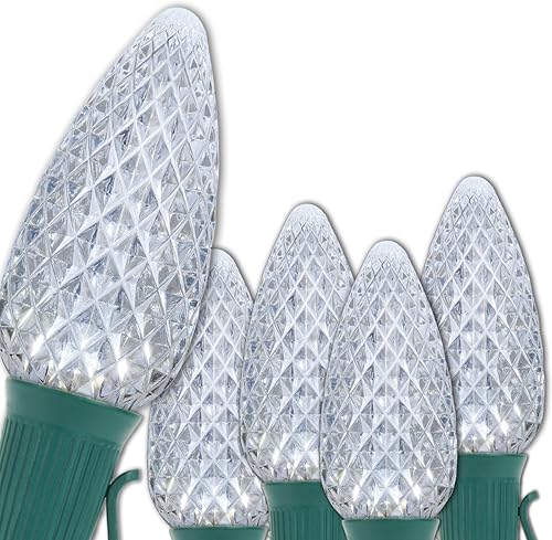 Miniatura 24 de Wintergreen Lighting 25 C9 OptiCore LED Luces Comerciales de Navidad para Exteriores – Luces de Cadena de Navidad de Servicio Pesado; Cable Verde