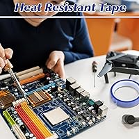 Vista 6 de 5 rollos de cinta resistente al calor de 20 mm × 30 m (98 pies) Cinta de sublimación azul resistente a altas temperaturas, cinta azul resistente al