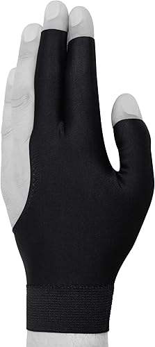 Miniatura 2 de Guantes de billar de Fortuna Pro - Se adapta a cualquier mano - Negro - Dedos abiertos