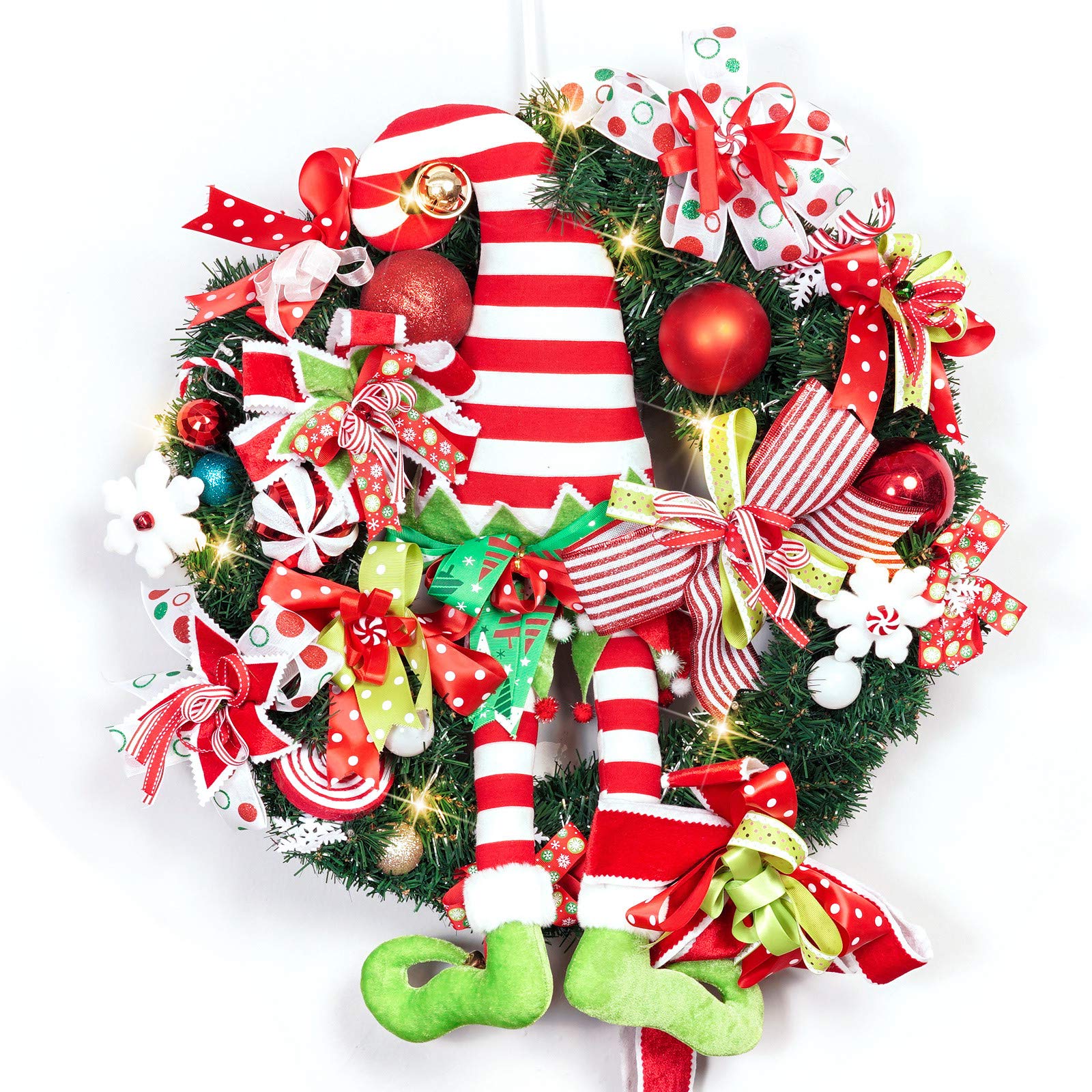 Christmas Elf Door Wreath Decoration 