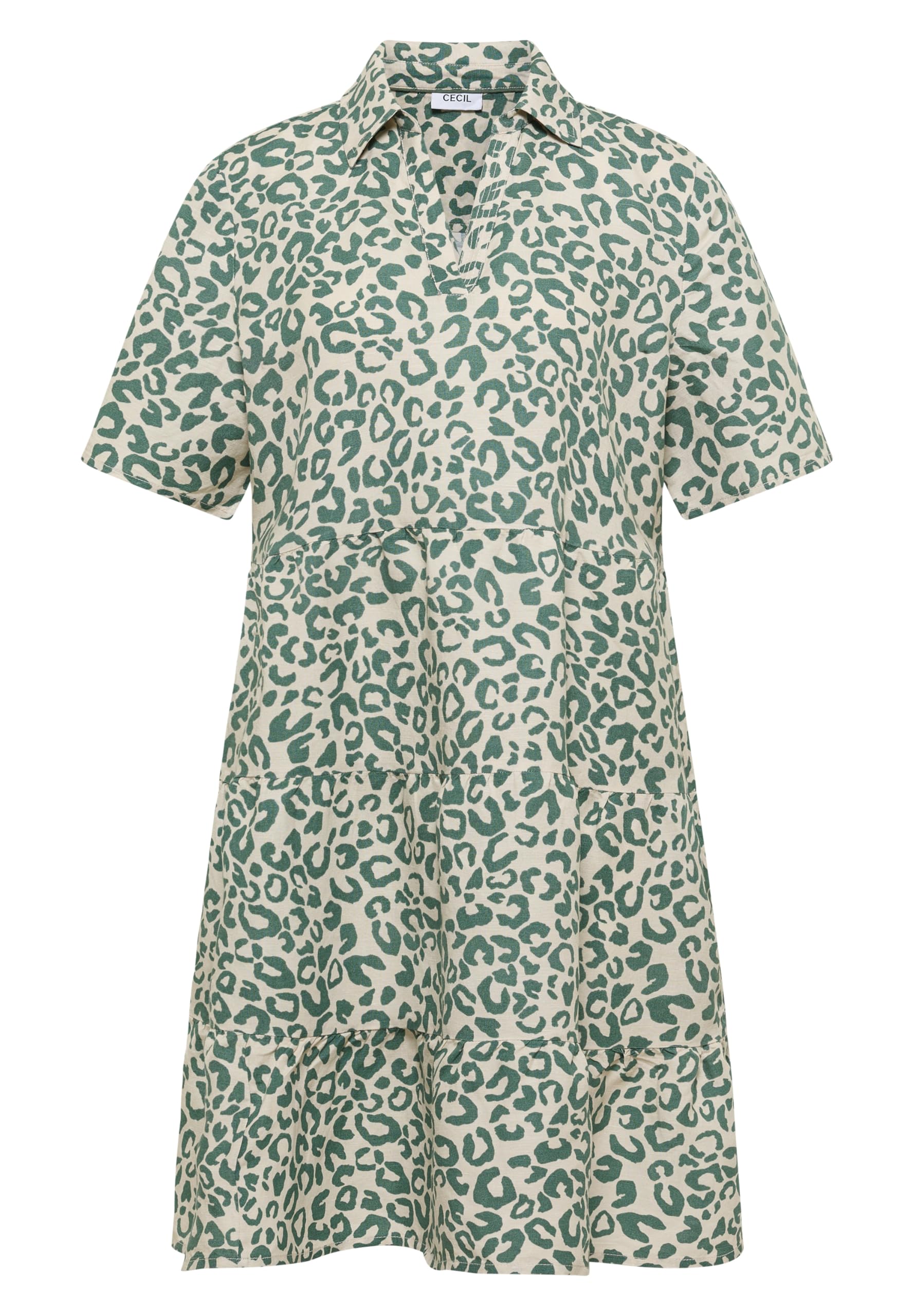 Cecil Knielanges Kleid aus Leinenmix mit Print